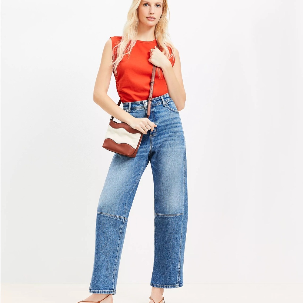 High Rise Barrel Jeans in Classic Mid Wash